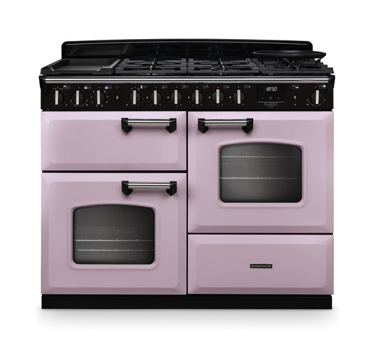 Rangemaster Classic Deluxe Oc 110 Dual Fuel Heather with Chrome Trim | CLDLO110DFPHTH/CM1