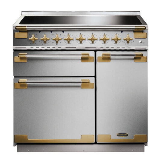 Rangemaster Elise 90 Induction Stainless Steel with Black / Antique Brass Trim | ELS90EISS/BE