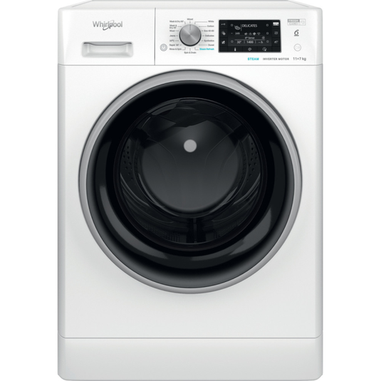 Whirlpool Freestanding FreshCare+ Washer Dryer | White | 11+7kg | D/A Rated | FFWDD 1174269 BSV