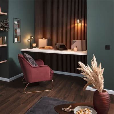 fibrotech acoustic panel in smoked oak on display