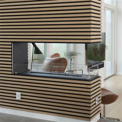 fibrotech basic acoustic panel in light oak on display