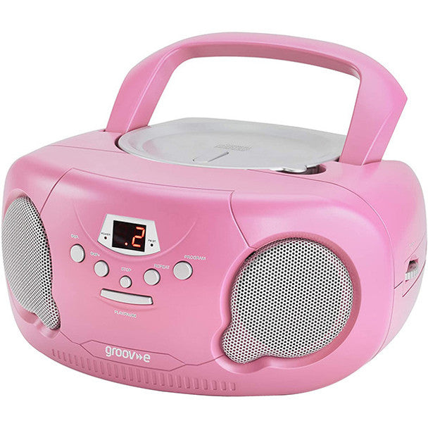 Groov-e Original Boombox Portable CD Player with Radio | Pink | GVPS733/PK