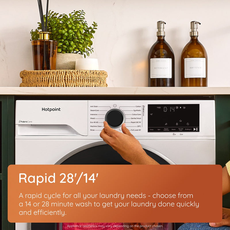 Załaduj obraz do przeglądarki galerii, Hotpoint 12kg Washing Machine | White | 1400rpm | HBCA 123 CARE UK
