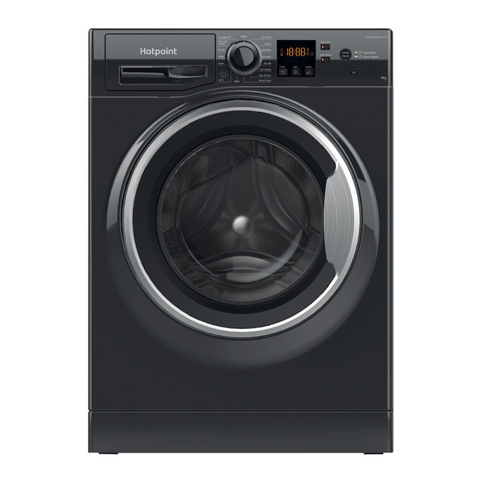 Hotpoint Anti-Stain Washing Machine | Black | 9kg | 1400rpm | A Rated | HNR9 W64 BS IRE