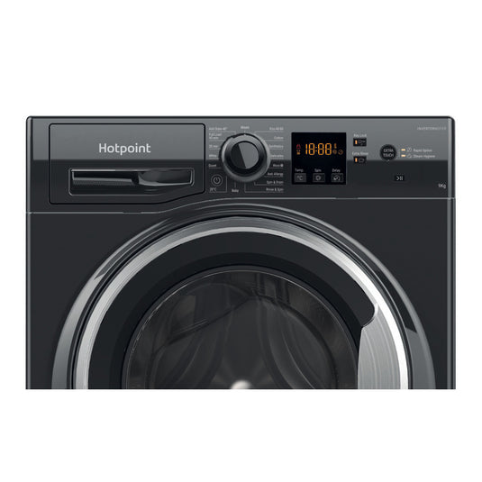 Hotpoint Anti-Stain Washing Machine | Black | 9kg | 1400rpm | A Rated | HNR9 W64 BS IRE