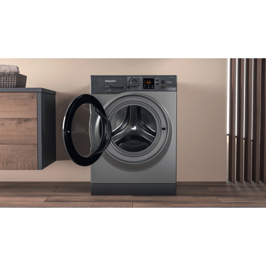 Hotpoint Anti-stain Washing Machine | Graphite | 9kg | 1400rpm | HNR9 W64 GG IRE