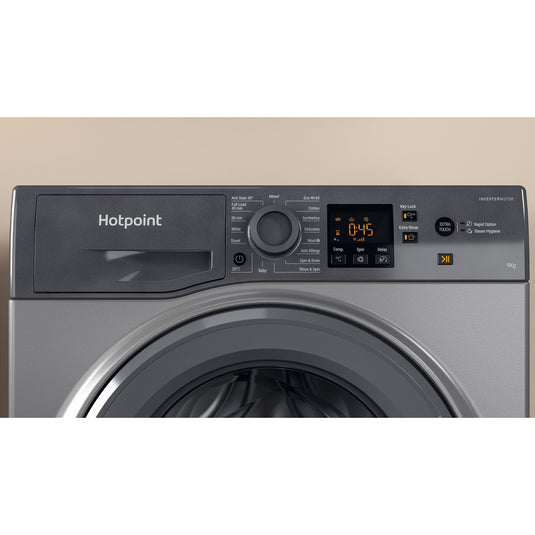 Hotpoint Anti-stain Washing Machine | Graphite | 9kg | 1400rpm | HNR9 W64 GG IRE