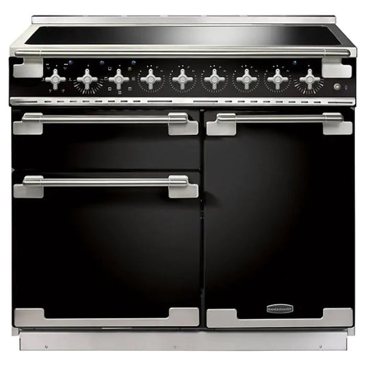 Rangemaster Elise Luxe 100 Induction Black with Black / Antique Brass trim | ELS100EIGB/BE