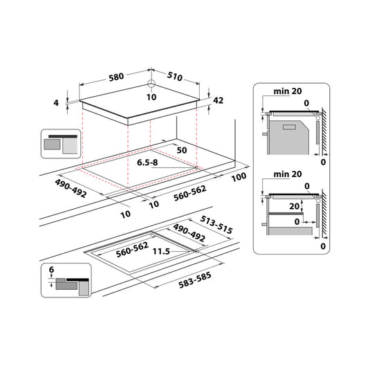 Hotpoint Ceramic Hob | Black | 60CM | HR 612 CH