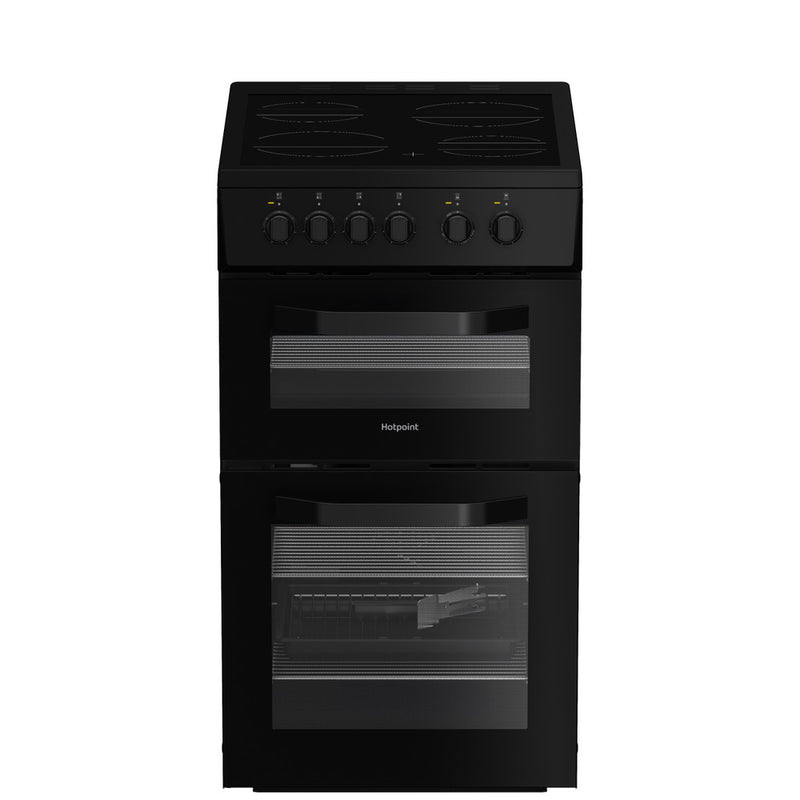 Load image into Gallery viewer, Hotpoint 50cm Electric Cooker with Ceramic Hob | Black | HTE5VCB
