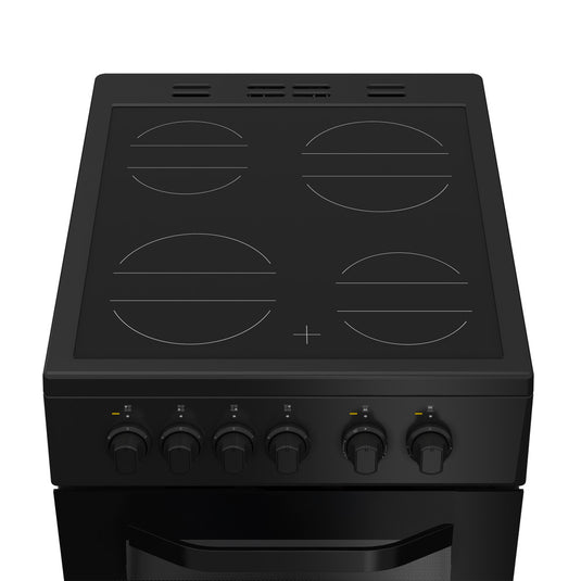 Hotpoint 50cm Electric Cooker with Ceramic Hob | Black | HTE5VCB