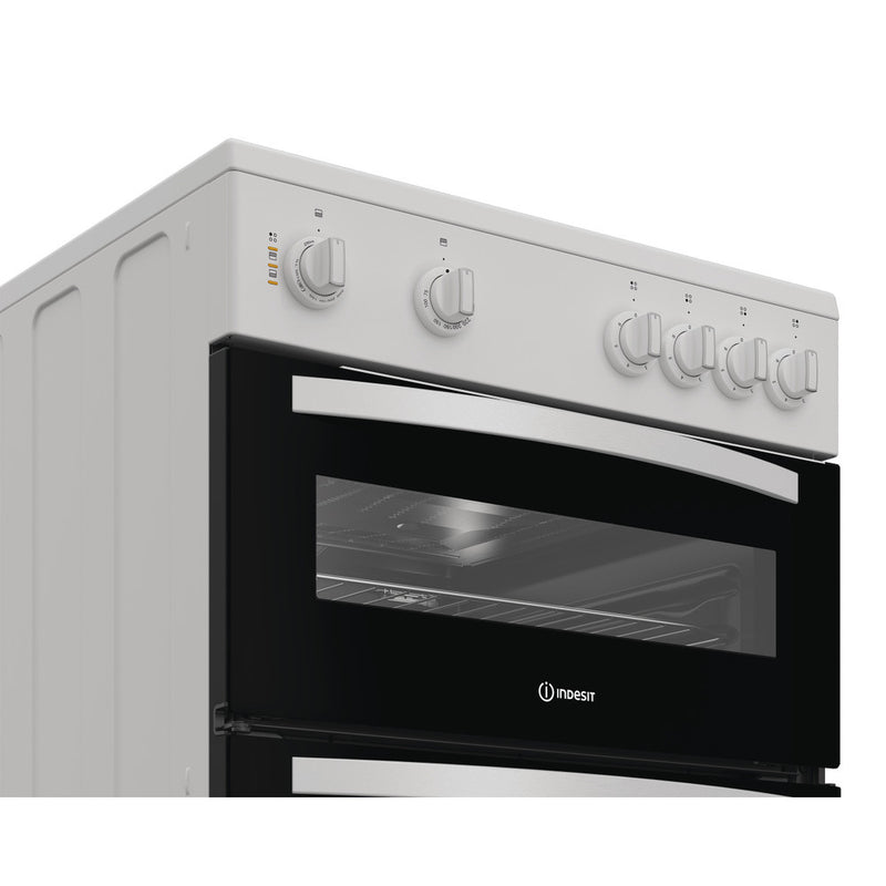 Load image into Gallery viewer, Indesit 60cm Electric Double Cooker with Ceramic Hob | White | IDE6VMW
