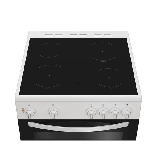 Indesit 60cm Electric Double Cooker with Ceramic Hob | White | IDE6VMW