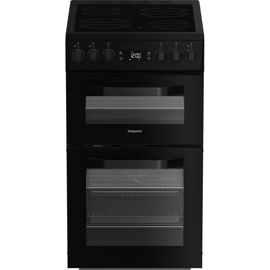 Hotpoint 50cm Electric Double Cooker | 63L + 33L | Ceramic Hob | Black | HDE5VDCB