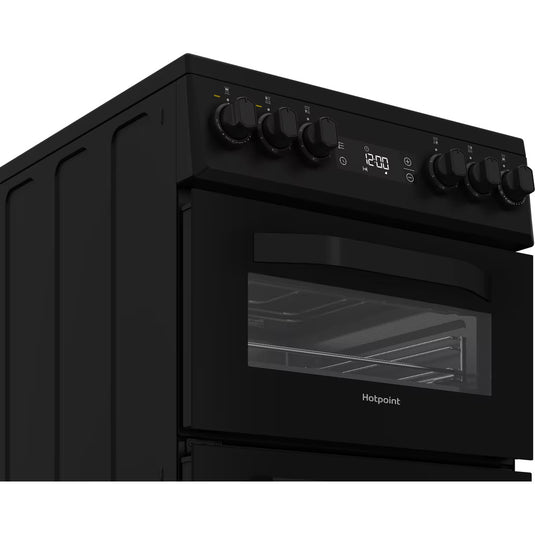 Hotpoint 50cm Electric Double Cooker | 63L + 33L | Ceramic Hob | Black | HDE5VDCB