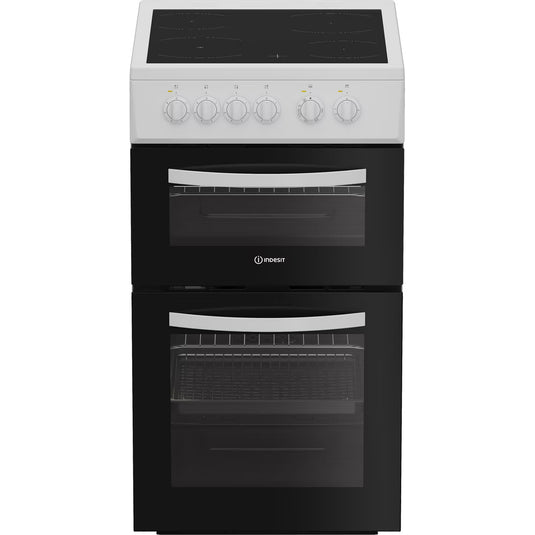 Indesit 50cm Electric Twin Cooker | 58L | Ceramic Hob | White | ITE5VMW