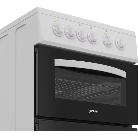 Indesit 50cm Electric Twin Cooker | 58L | Ceramic Hob | White | ITE5VMW