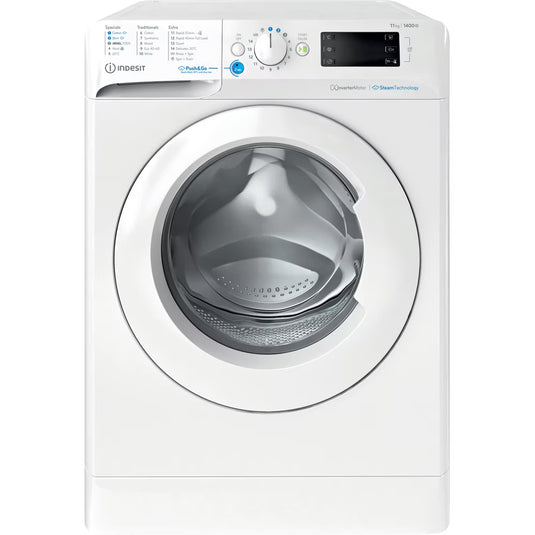Indesit Push&Go Steam Washing Machine | White | A | BWE111496XWVUK
