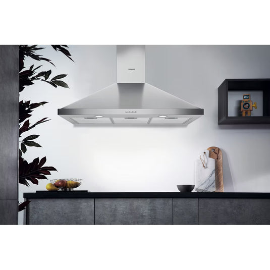 Hotpoint 90CM Chimney Cooker Hood | Stainless Steel | PHPN95FLMX1