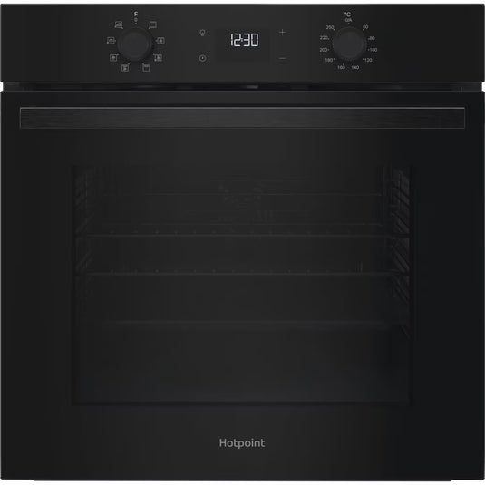 Hotpoint Class 3 Built-In Electric Single Oven | 73L | Air Fry Function | Catalytic Clean | A+ Rated | Black | HO3K55CBUK
