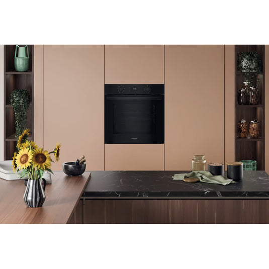 Hotpoint Class 3 Built-In Electric Single Oven | 73L | Air Fry Function | Catalytic Clean | A+ Rated | Black | HO3K55CBUK