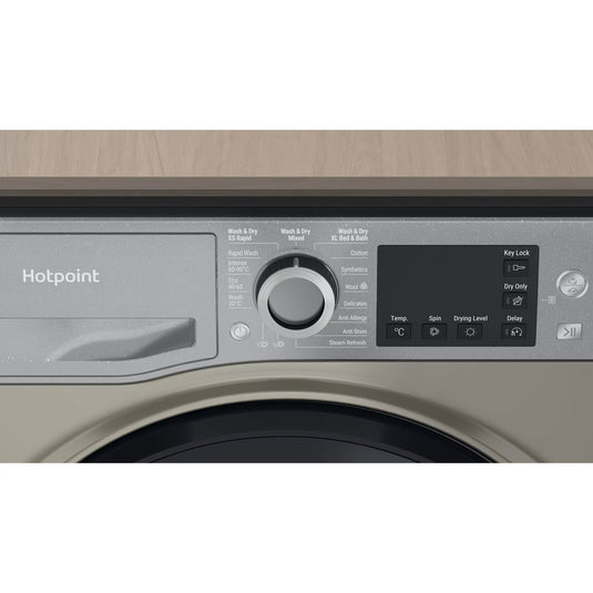 Hotpoint Freestanding Washer Dryer | 9kg Wash | 6kg Dry | Steam Hygiene | 1400rpm | Graphite | NDB9635GKUK