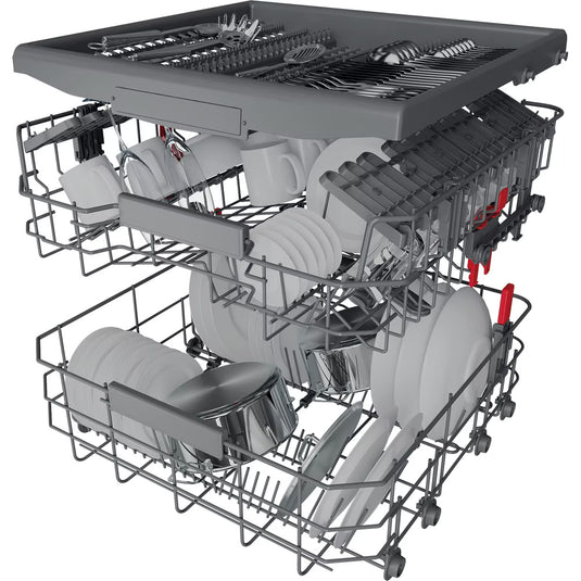 Whirlpool Freestanding Full Size Dishwasher | Stainless Steel | 14 Place Settings | D Rated | WIC3C33PFEUK