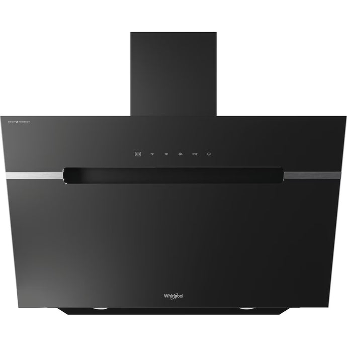 Whirlpool 90cm Vertical Hood | Touch Control | Black With Dishwashable Aluminium Grease Filter | 52/65 Db | WHVS91FLTDPK