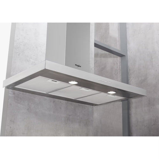 Whirlpool 90cm T-box Hood | Button Control | Stainless Steel with Zenmode | 53/ 69 Db | WHBS93FLEX