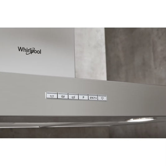 Whirlpool 90cm T-box Hood | Button Control | Stainless Steel with Zenmode | 53/ 69 Db | WHBS93FLEX
