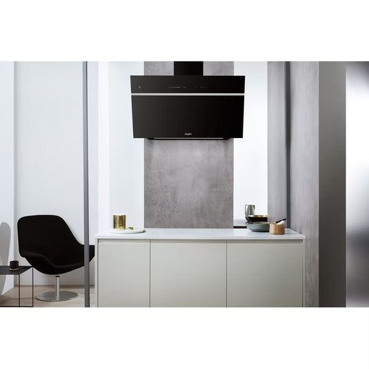 Whirlpool 90cm Chimney Hood | Touch Control | Black with Cooksense | 40/ 55 Db | WHVS90FLTCK