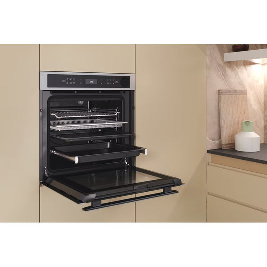 Whirlpool Steam | Single Oven | 73l | Touch Control | Stainless Steel with 6th Sense | Airfry and Acive Steam | AKZ9S8271IX