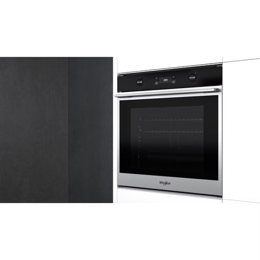Whirlpool W Collection | Single Oven | 73l | Lcd Push Push Dials | Stainless Steel with 6th Sense | W7OM54SP