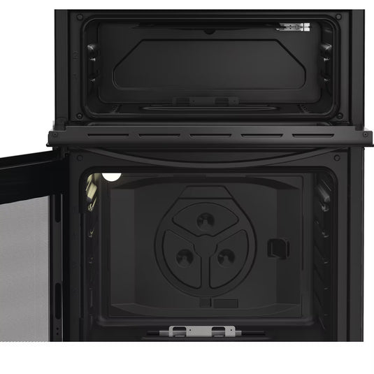 Indesit 60cm Gas Double Cooker | Black | IDG6GB