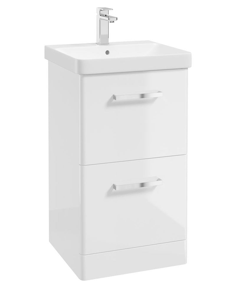 Load image into Gallery viewer, KORA Floorstanding 50cm Two Drawer Unit Gloss White-Chrome Handle
