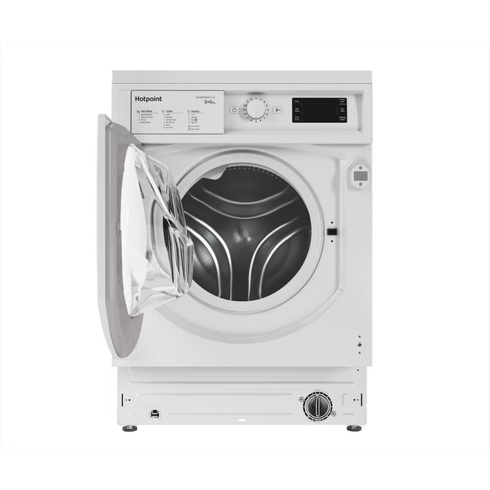 Hotpoint Integrated Washer Dryer | 9kg Wash | 6kg Dry | 1400 Spin | Anti-Stain | Steam Refresh| BIWDHG961485