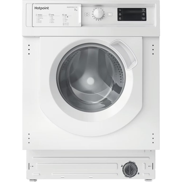 Hotpoint 7kg Integrated Washing Machine | 1400 RPM | Anti-Stain | Wool Care | White | BIWMHG71483UKN