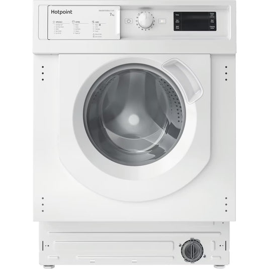 Hotpoint 7kg Integrated Washing Machine | 1400 RPM | Anti-Stain | Wool Care | White | BIWMHG71483UKN
