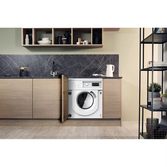 Hotpoint 7kg Integrated Washing Machine | 1400 RPM | Anti-Stain | Wool Care | White | BIWMHG71483UKN