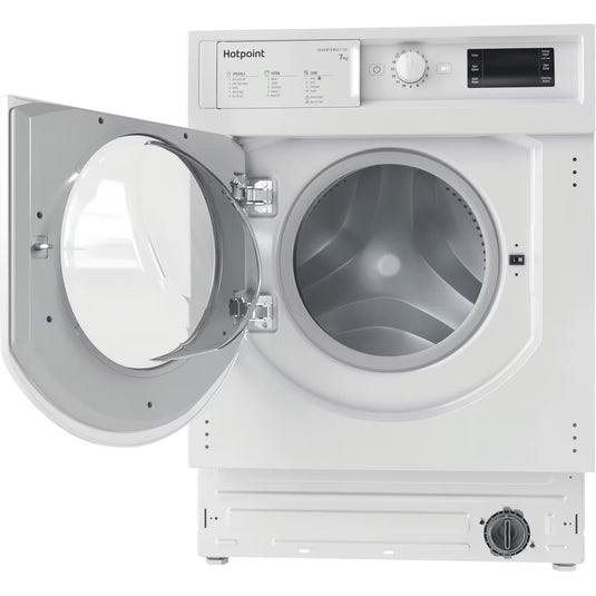 Hotpoint 7kg Integrated Washing Machine | 1400 RPM | Anti-Stain | Wool Care | White | BIWMHG71483UKN