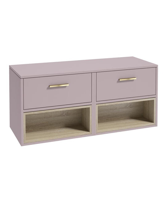 Matt Cashmere Pink Vanity unit with Gold Handle 