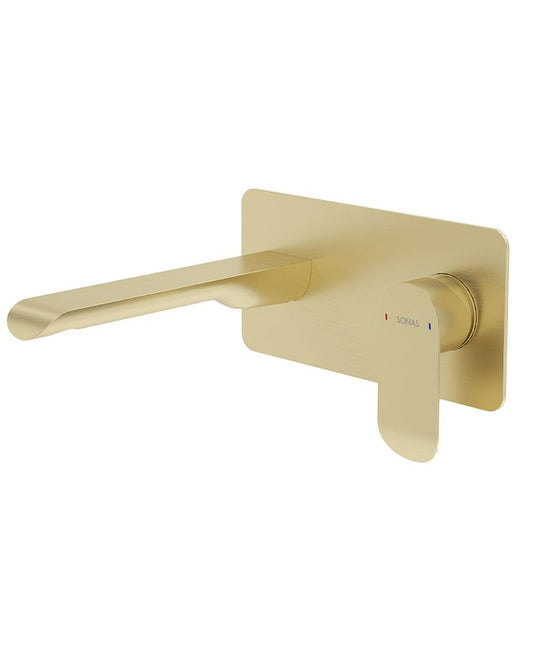 Sonas Scope Wall Mounted Basin Mixer | Brushed Gold | UBR0161