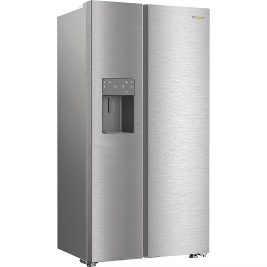 Whirlpool Dual No Frost American Fridge Freezer with Water and Ice Dispenser | Pearl Steel | 910cm | 578l. | WHG26573WX4UK