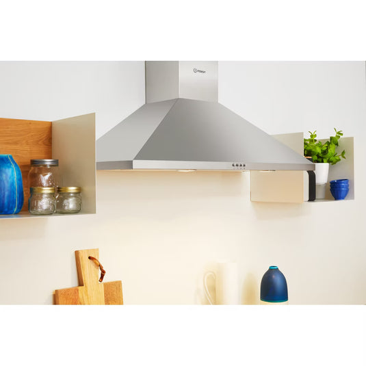 Indesit 90cm Chimney Cooker Hood | Stainless Steel | IHPC95LMX