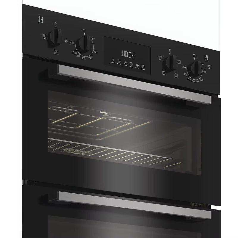 Load image into Gallery viewer, Indesit Built-In Double Electric Fan Oven | 69L + 36L | Black | DII10DB
