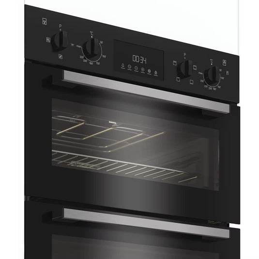 Indesit Built-In Double Electric Fan Oven | 69L + 36L | Black | DII10DB