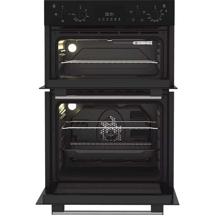 Indesit Built-In Double Electric Fan Oven | 69L + 36L | Black | DII10DB