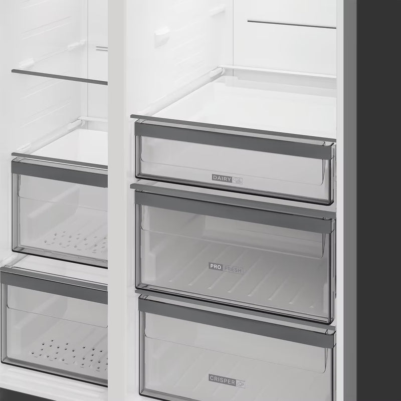 Завантажте зображення в засіб перегляду галереї, Whirlpool Dual No Frost American Fridge Freezer with Water and Ice Dispenser | Pearl Steel | 910cm | 578l. | WHG26573WX4UK
