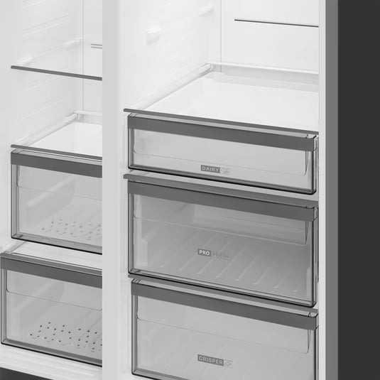 Whirlpool Dual No Frost American Fridge Freezer with Water and Ice Dispenser | Pearl Steel | 910cm | 578l. | WHG26573WX4UK