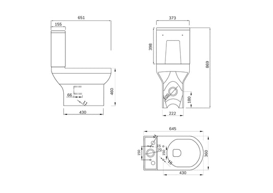 Sonas Base Rimless Comfort Height Open Back Close Coupled Wc & Soft Close Seat Seat | USW0487